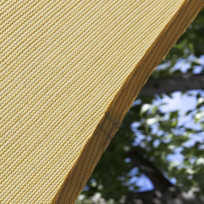 Amgo Custom Size 11' x 11' x 11' Sand Beige Triangle Sun Shade Sail Order to - Image 8