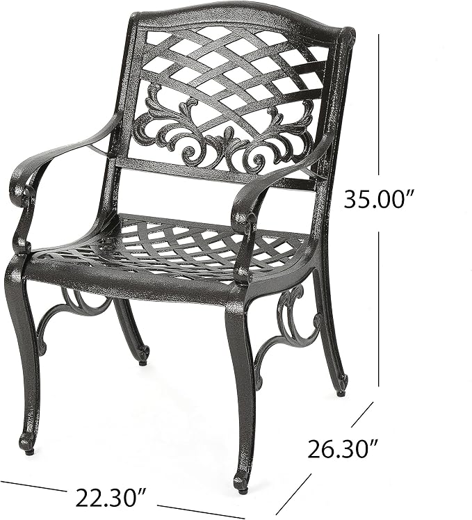Christopher Knight Home Hallandale Outdoor Sarasota Cast Aluminum Rectangular - Image 5