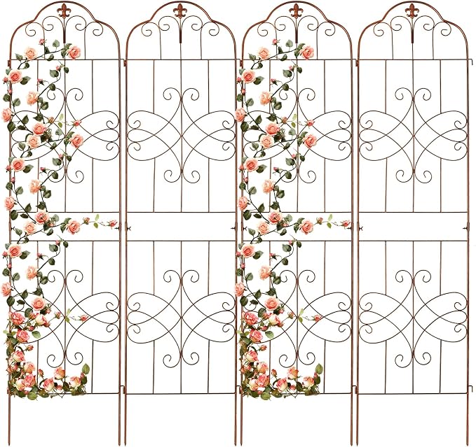 hogardeck 4 Packs 84 * 19 inch Metal Garden Trellis by HOGARDECK