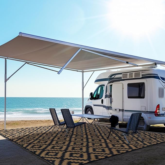 SAND MINE Reversible Mats, Plastic Straw Rug, Modern Area Rug, Large Floor Mat - Image 6