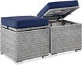 Best Choice Products Set of 2 Wicker Ottomans, Additional Seating, Side Table by BestChoiceProducts