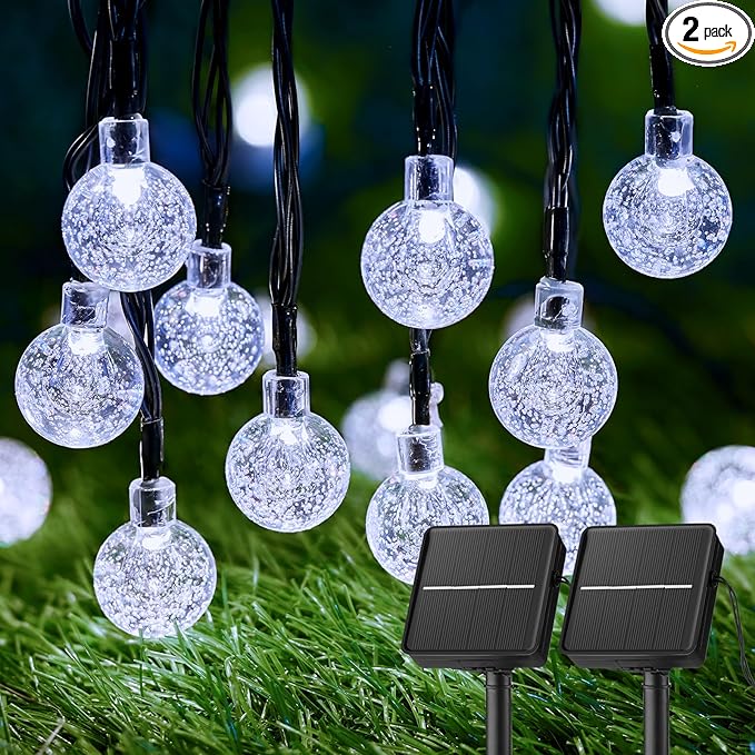 Brightown 2-Pack 120 LED 72 FT Solar String Lights Outdoor, Waterproof Solar by Brightown