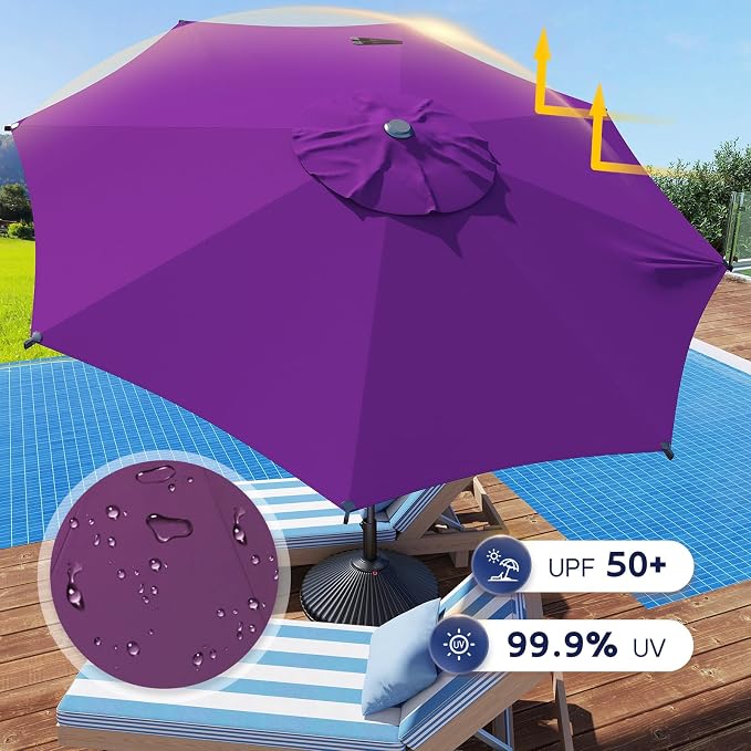 Abba Patio 9FT Lyon Outdoor Patio Umbrella Outdoor Table Umbrella - Image 5