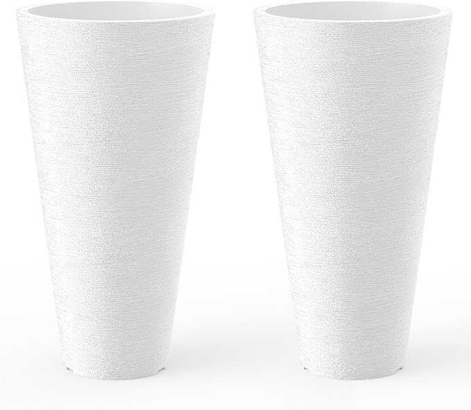 Kante Tall Round Planter Set of 2, 18 Inch Tall Decorative Planter Pots by Kante