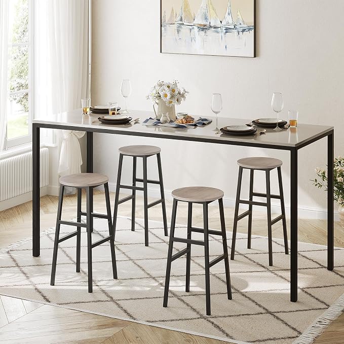 Bar Stools, 28 Inch Kitchen Breakfast Bar Stools, Industrial Stools, Easy - Image 4