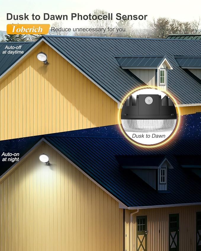 LED Barn Light 4 Packs, 150W 20000LM Yard Area Lights Dusk to Dawn Outdoor - Image 3