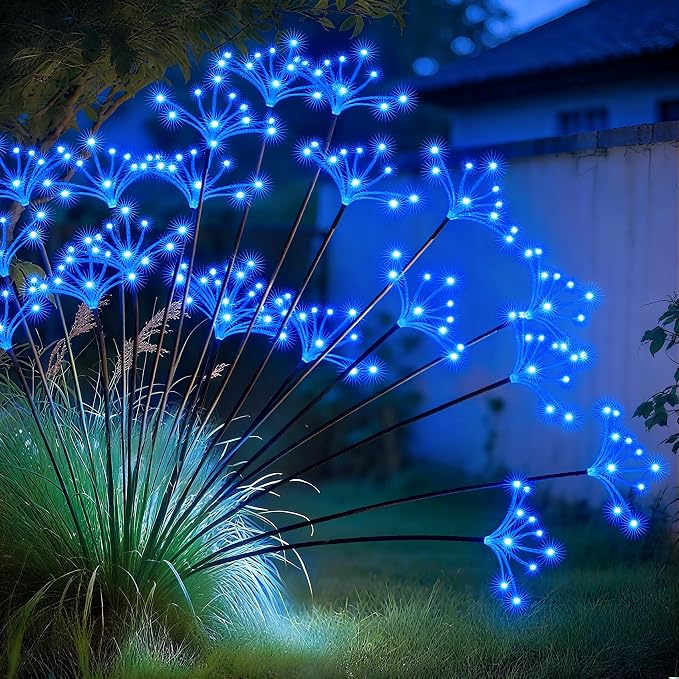 JJGoo Solar Garden Lights, New Upgraded 2 Pack Solar Swaying Starburst Light by JJGoo