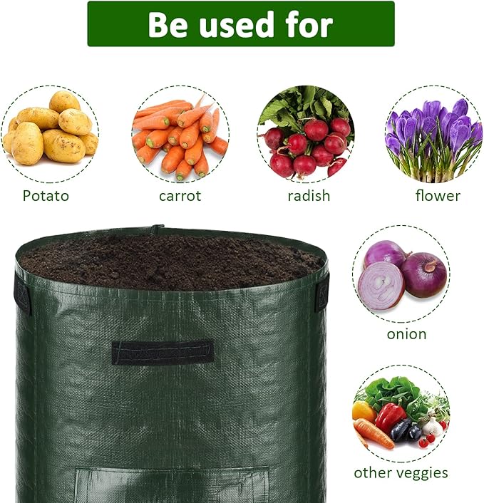 JJGoo Potato Grow Bags, 4 Pack 10 Gallon - Image 3