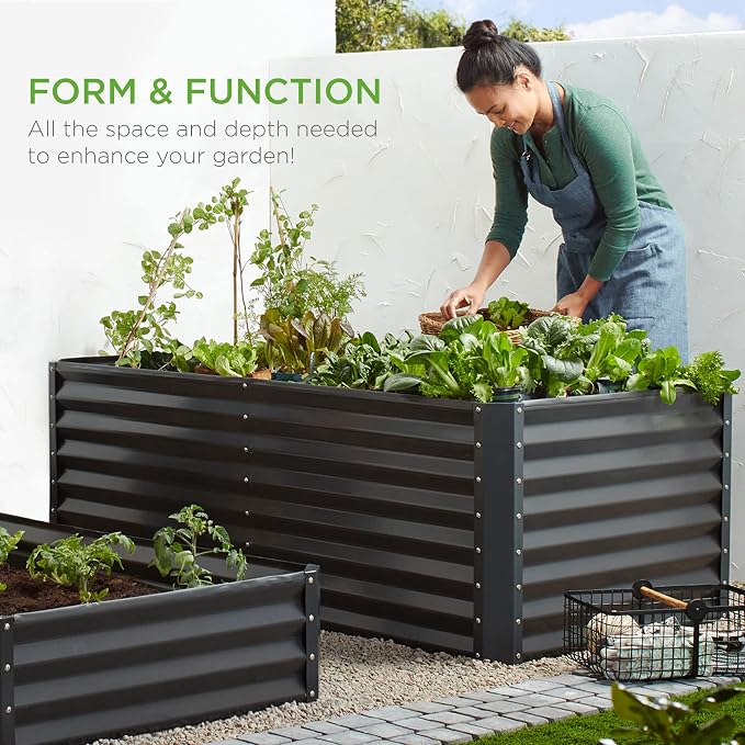 Best Choice Products 6x3x2ft Outdoor Metal Raised Garden Bed, Deep Root Box - Image 7