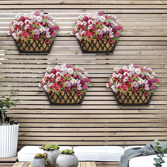 4 Pack 16 Inch Window Boxes Planters Railing Planter Box - Image 3