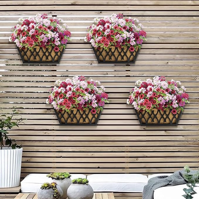 2 Pack 16 Inch Window Boxes Planters Railing Planter Box - Image 3