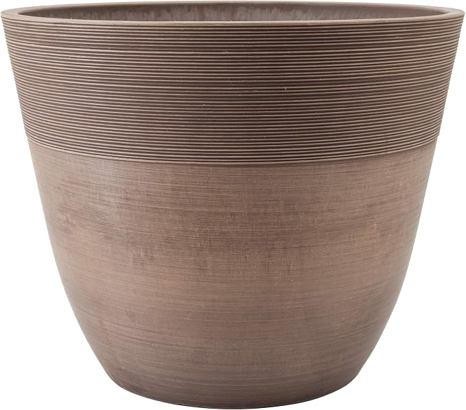 PSW Pot Collection FM30TP 12-inch Plastic/Stone/Wood Composite Large Ribbed - Image 2