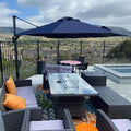 PURPLE LEAF 11 Feet Patio Round Cantilever Umbrella by PURPLELEAF
