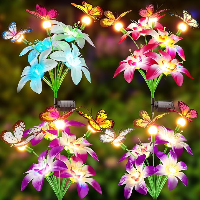 Garpar Solar Lights Outdoor Decorative, Upgraded 4 Pack Flowers - Image 9