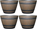 Classic Home and Garden Outdoor Round Whiskey Resin Flower Pot Barrel Planter by ClassicHomeandGarden