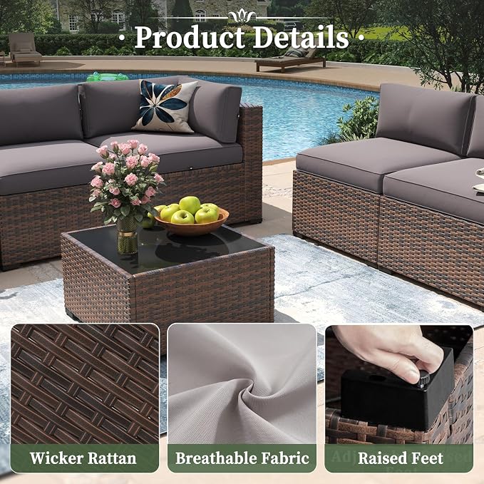 Aoxun 15 Piece Patio Furniture Set - Image 8