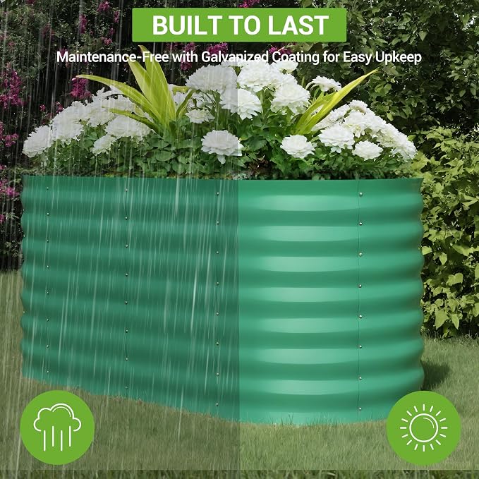 Garvee 4x2x2 ft Galvanized Raised Garden Bed Outdoor, 24 in Tall Metal Planter - Image 8