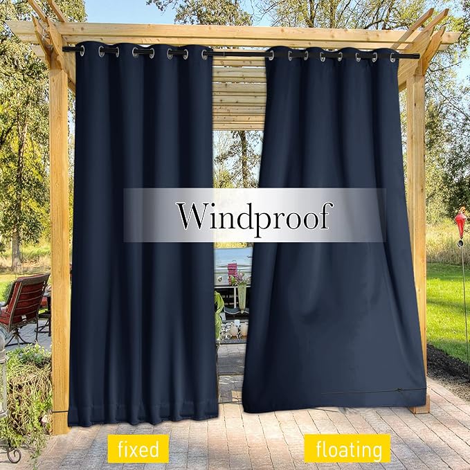 NICETOWN 2 Panels Outdoor Curtains Waterproof - Image 6