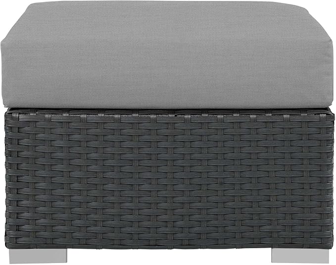 Modway EEI-1855-CHC-GRY Sojourn Outdoor Patio Sunbrella Ottoman in Canvas Gray - Image 4