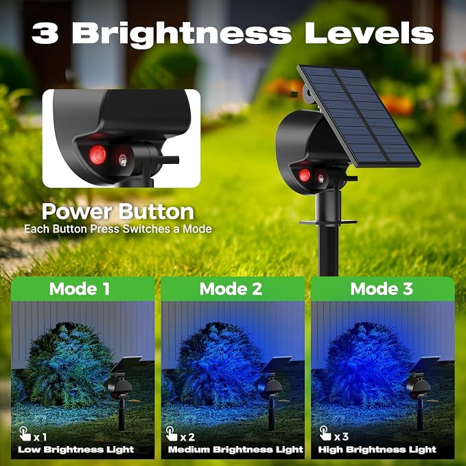 nipify 2 Pack Solar Spot Lights Outdoor Waterproof, Solar Spotlight Light - Image 3