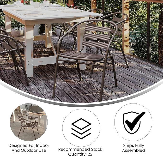 Flash Furniture Lila Metal Restaurant Stack Chairs - Image 4