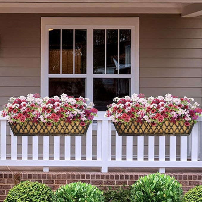 6 Pack 24 Inch Window Boxes Planters Railing Planter Box - Image 2