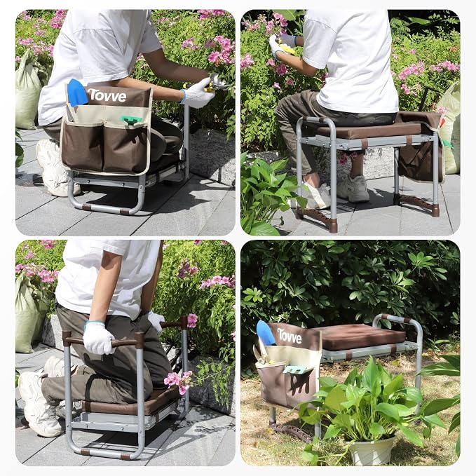 Foldable Garden Kneeler and Seat, Heavy Duty Garden Stool - Image 8
