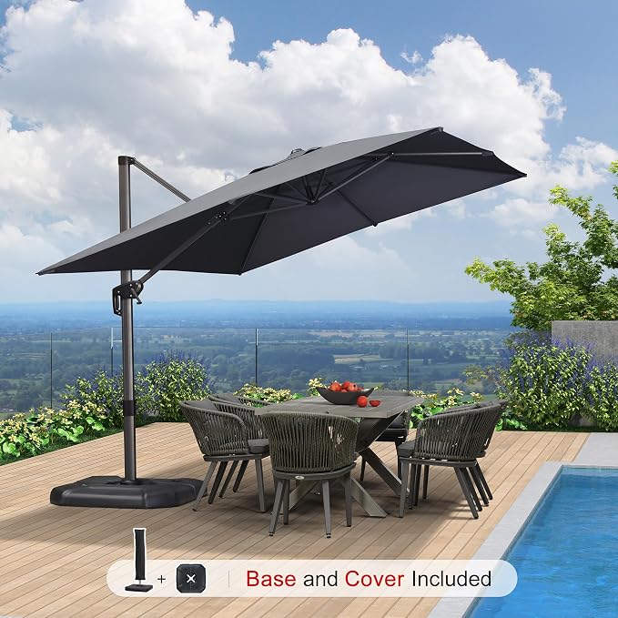 PURPLE LEAF 9'×11.5' Cantilever Patio Umbrella - Image 3