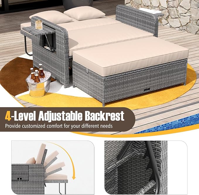 RELAX4LIFE Wicker Patio Outdoor Daybed - Image 4