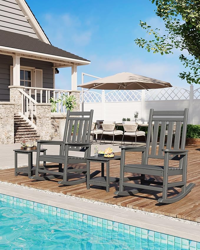 GarveeLife Poly Lumber Rocking Chair Outdoor - Image 6