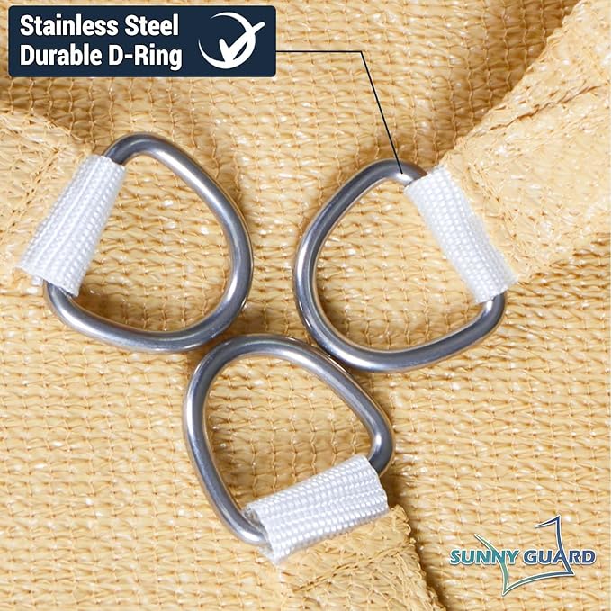 SUNNY GUARD Custom Size 10'x10'x14.1' Sand Sun Shade Sail Right Triangle UV - Image 6