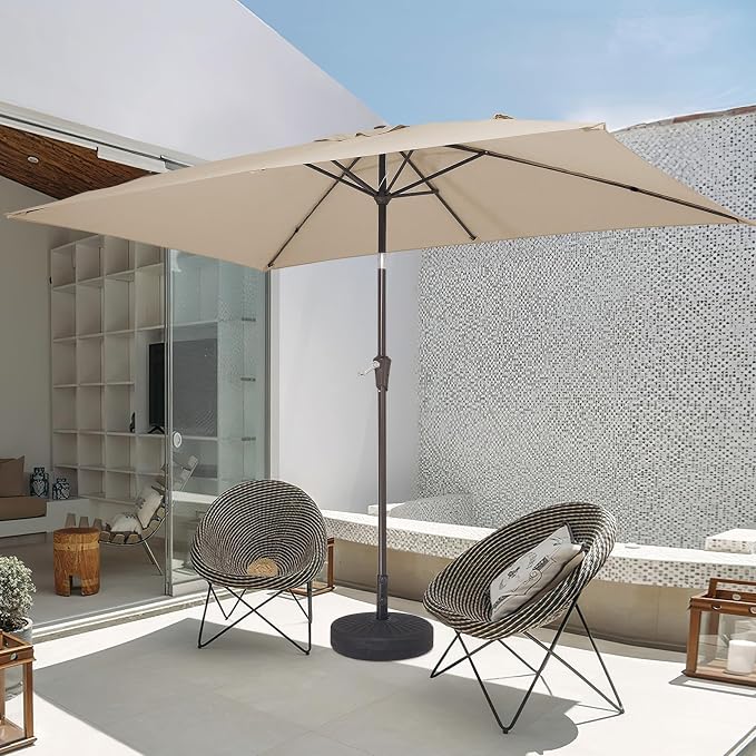 JEAREY 6.5x10 ft Rectangular Patio Umbrellas Rectangle Outdoor Umbrella - Image 8