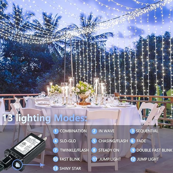 Connectable 200 LED String Lights Indoor Outdoor, 66FT Cool White Christmas - Image 3