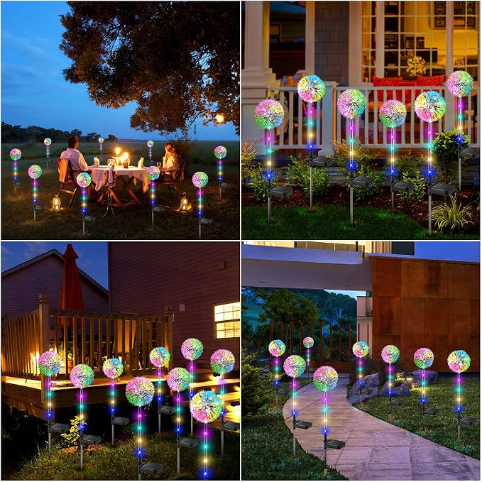 Solar Dandelion Lights Outdoor Decorative: 6 Pack Garden Lights Solar Powered - Image 3