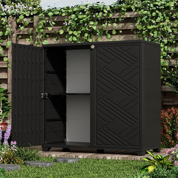 ADDOK Indoor Outdoor Plastic Storage Cabinet 34"x15"x34" - Image 5