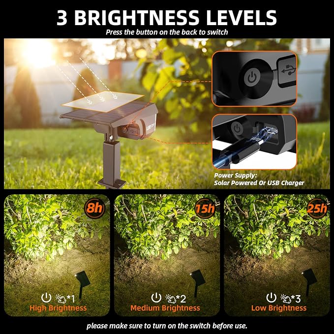 Solar Spot Lights Outdoor, 40 LEDs Solar Outdoor Waterproof Landscape Lights - Image 4