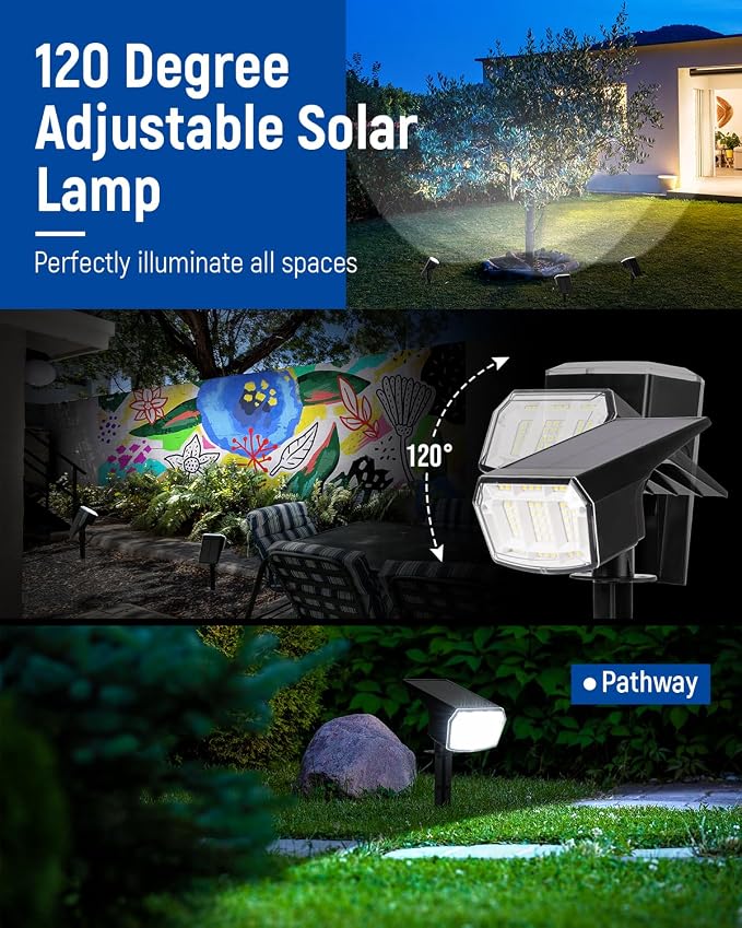 Solar Lights Outdoor Waterproof IP65, 63 LED 3 Lighting Modes Solar Powered - Image 5