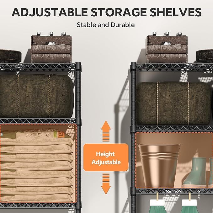 2400LBS 47.3" W Stand Shelf Wire Rust-Proof Outdoor Storage Shelving 4-Tier - Image 4