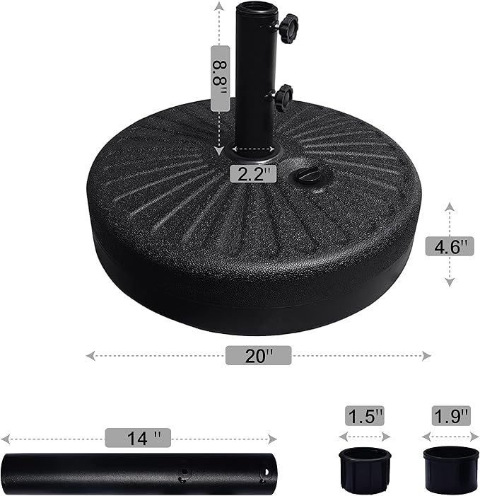 EliteShade Umbrella Base Water Filled Stand Market Patio Outdoor Heavy Duty - Image 3