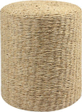 Wimarsbon Decor Round Pouf Ottoman Single Strand Paper Rope Pouf Footrest by Wimarsbon