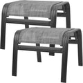 Patio Outdoor Ottoman Footstools Assembled Aluminum Footrest Side Table Small by Deguifei