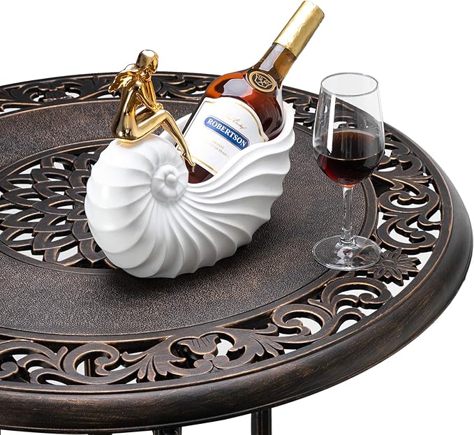 VINGLI 32" Outdoor Dining Table, Round Patio DiningTable - Image 4