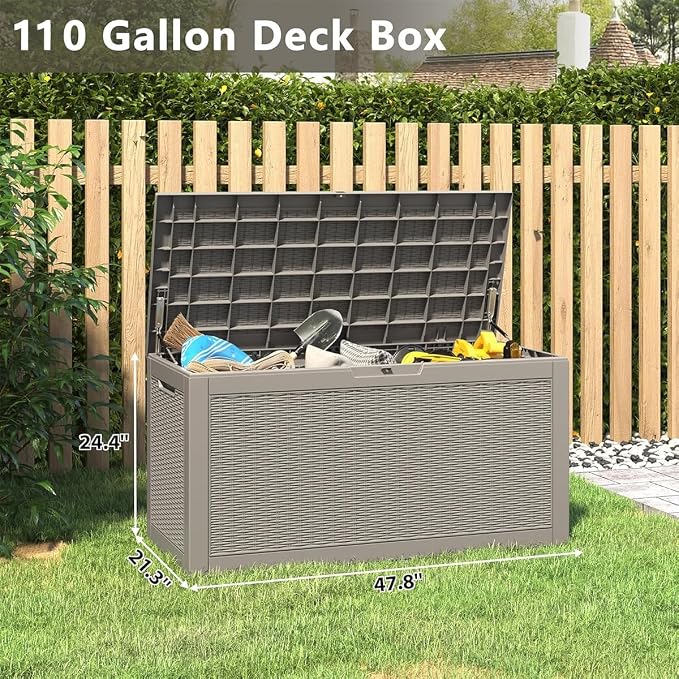 Outdoor Storage Box, Resin Deck Boxes Indoor and outdoor, Waterproof Storage - Image 2
