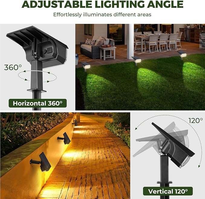 Kingsyard Solar Lights Outdoor Waterproof IP68, 47 LEDs 3 Lighting Modes USB & - Image 5