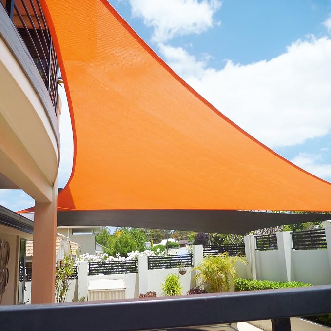 E&K Sunrise 16' x 16' x 16' Sun Shade Sail Triangle Canopy Shade Cover UV Block - Image 8