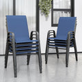 Patio Chairs Set of 8, Stackable Outdoor Dining Chairs by Vimstora