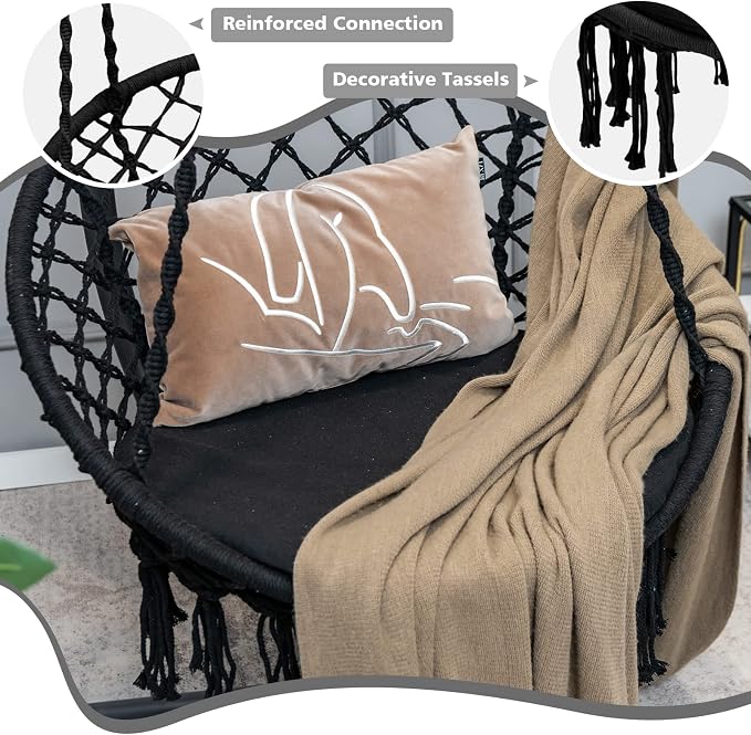 Giantex Hammock Chair Macrame Swing - Image 5