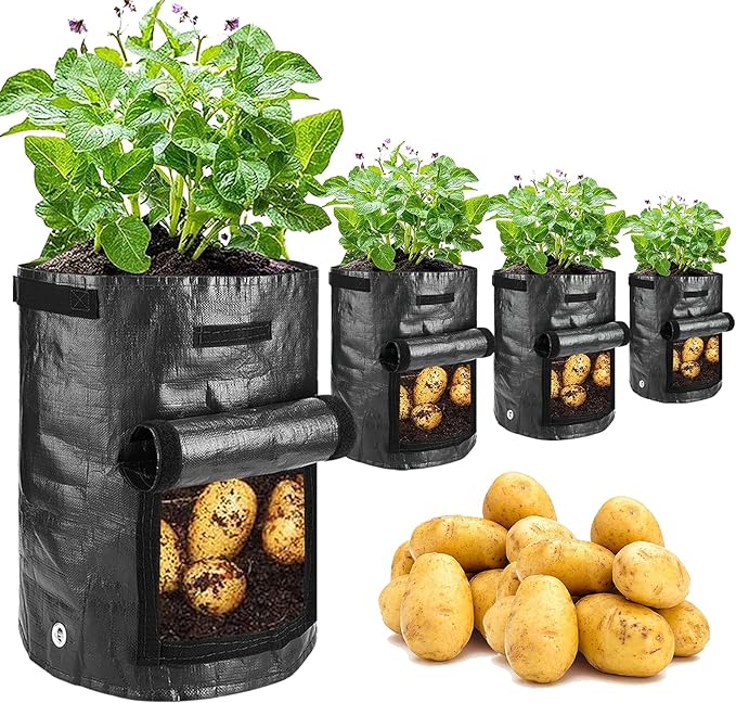 JJGoo Potato Grow Bags, 4 Pack 10 Gallon by JJGoo