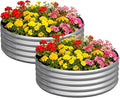 zizin 2 Pack Galvanized Raised Garden Bed Metal Round Raised Garden Beds by zizin