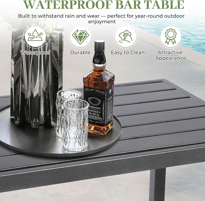 Outdoor Patio Counter Height Bar Table - Image 3